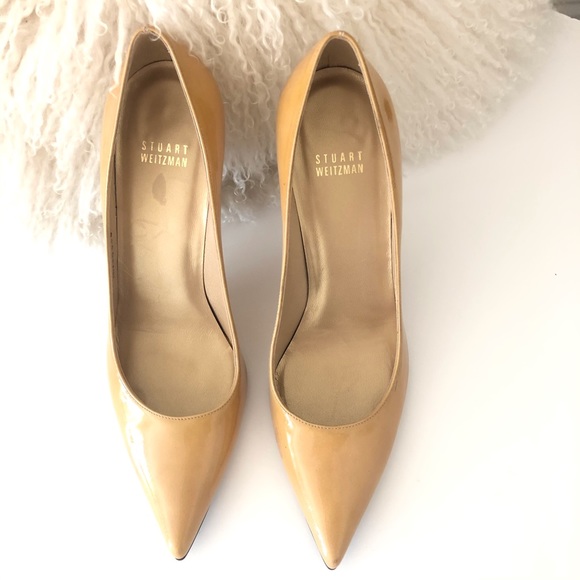 Stuart Weitzman Tan Patent 4” Pumps 9 - Picture 2 of 11